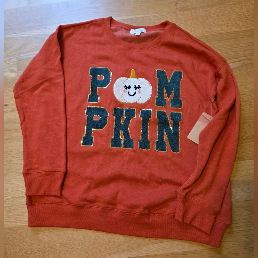 Cozy Pumpkin Graphic Women's Sweatshirt-NWT